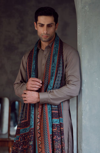 Manto Men's Sand Grey Kameez & Shalwar