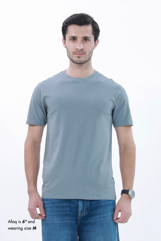 Smart Fit Tee, made from Durable COTRA® in grey colour.