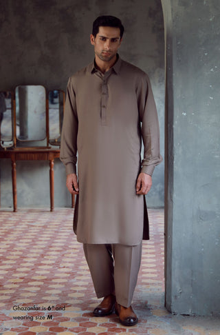 Classic Kameez Shalwar - Sand Grey (Men)