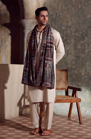 Manto Men's Cream White Kameez & Shalwar