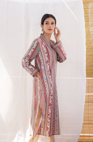 Gulistan (Flowerland) - Brick Red Long Shirt