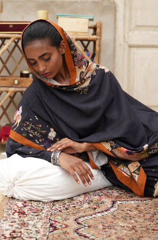 Ishq (Love) - Black Shawl