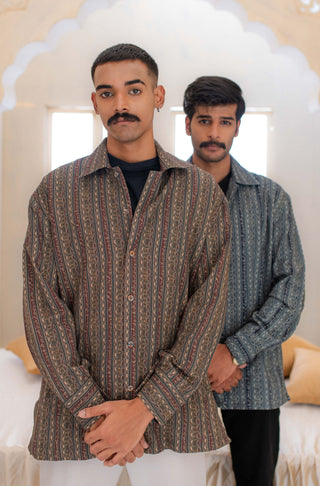 Kaavish (Efforts) - Green & Brown Overshirt