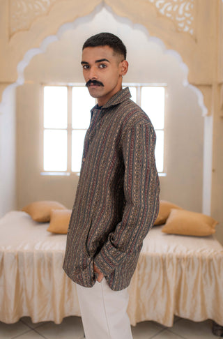 Kaavish (Efforts) - Green & Brown Overshirt