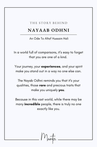 Design Philosophy of Nayaab Odhni An Ode to Altaf Hussain Hali