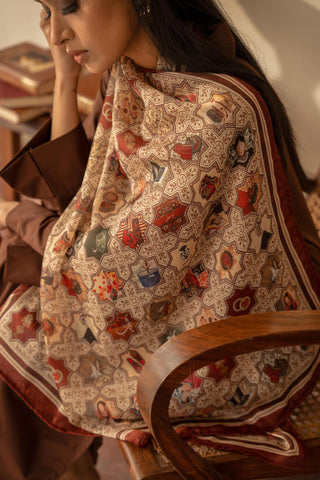 Zeenat (Timeless Beauty) - Antique Maroon Scarf