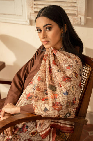 Zeenat (Timeless Beauty) - Antique Maroon Scarf