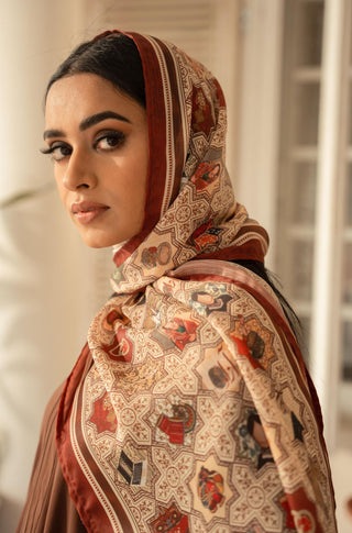 Zeenat (Timeless Beauty) - Antique Maroon Scarf