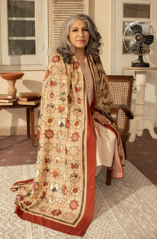 Zeenat (Timeless Beauty) - Antique  Maroon Shawl