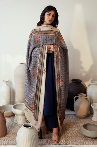Phool (Flower) - Blue & Beige Shawl