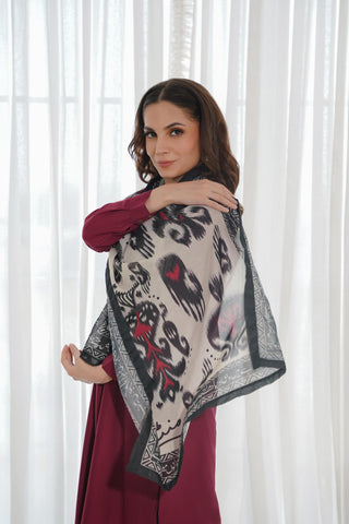 Dastoor (Traditions) - Black & Red Scarf